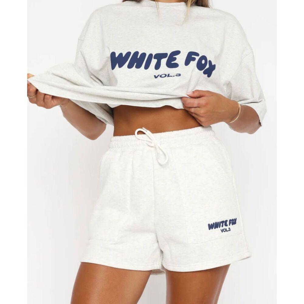 White Fox Offstage Lounge Shorts Mineral Grey